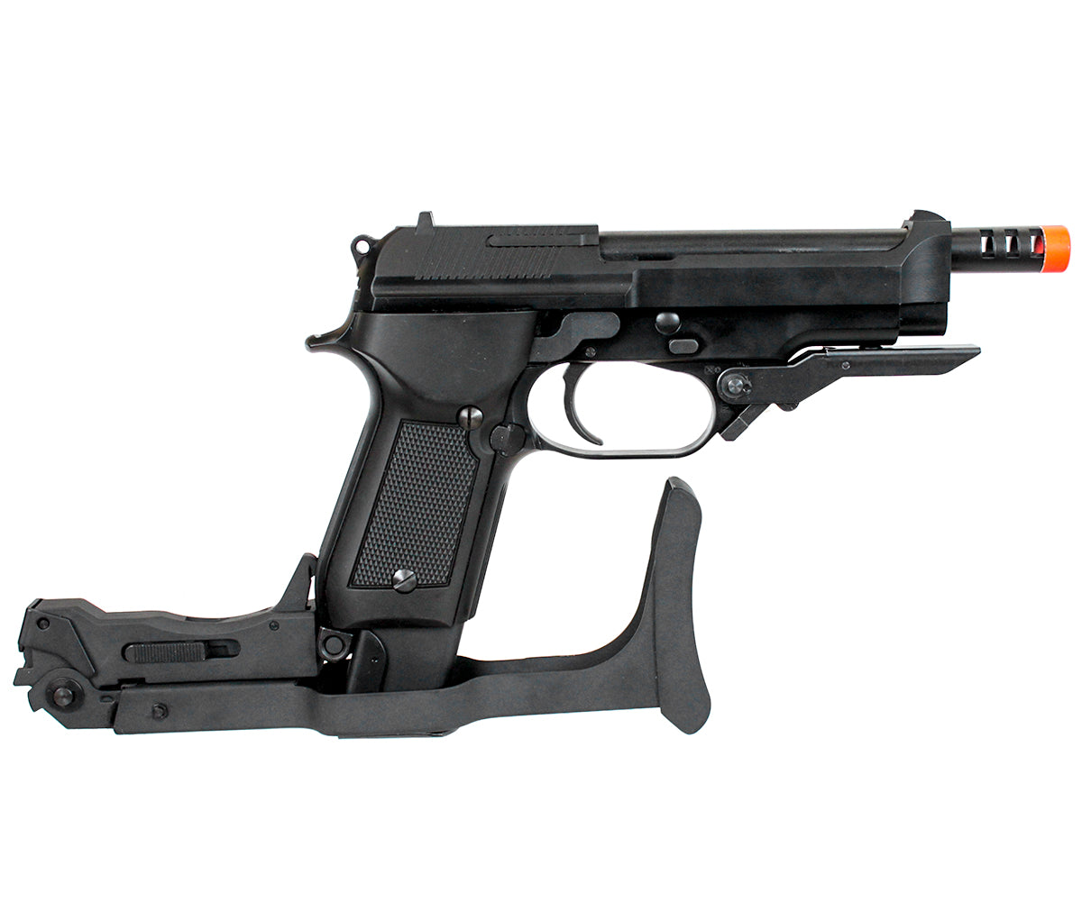 ANM CUSTOMS KWA Full Metal M93R II GBB Airsoft Pistol w/ Folding Stock ...