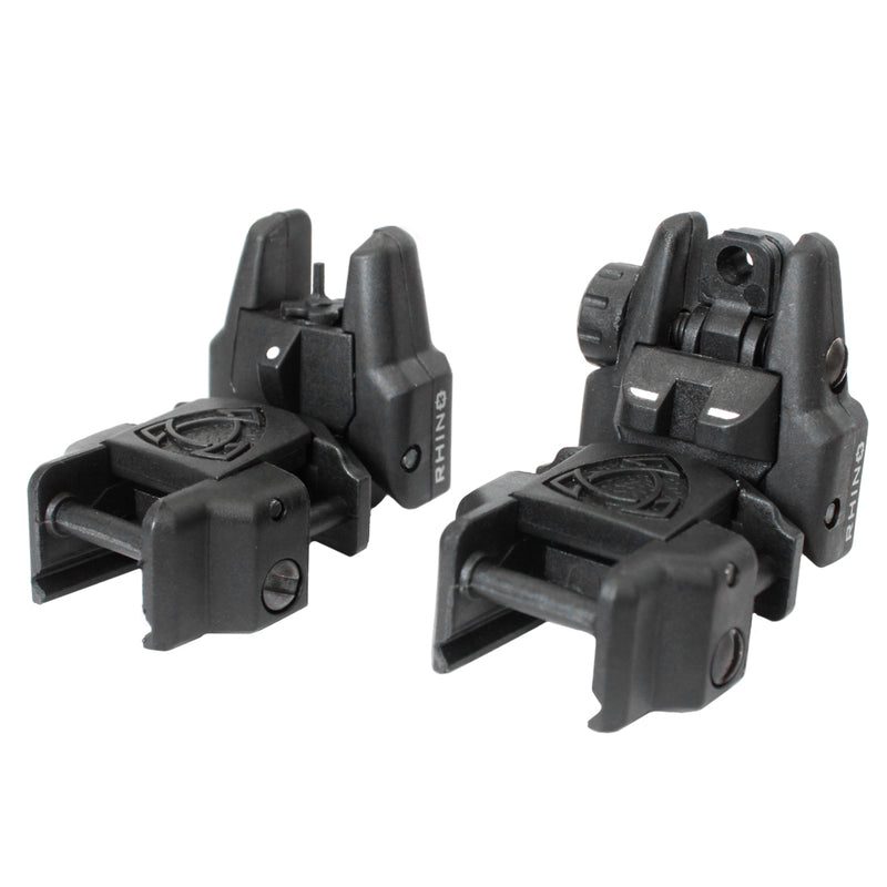 APS Rhino Flip-up Front and Rear Back-up Sight Set - Black