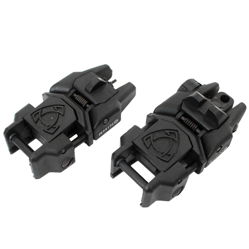 APS Rhino Flip-up Front and Rear Back-up Sight Set - Black