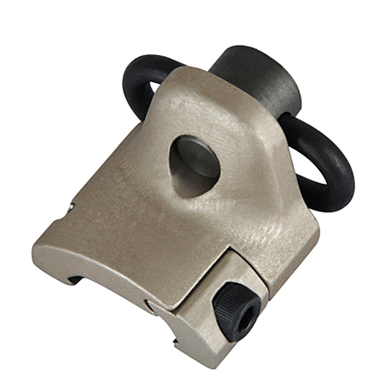 Lancer Tactical Rail Mounted Hand Stop with QD Sling Mount for Airsoft Guns - Tan