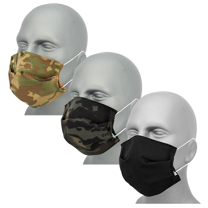 Lancer Tactical Pleated Ripstop Reusable Face Mask Cover w/ Mesh Pocket