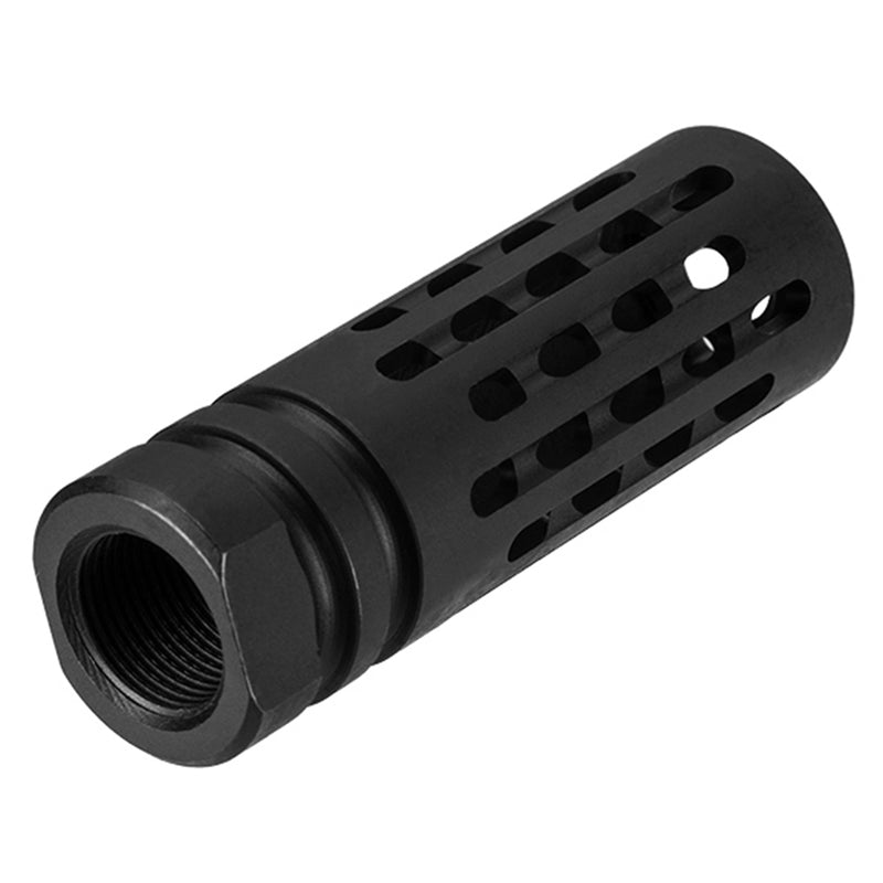 Lancer Tactical 14mm CCW Extended Thimble Style Airsoft Rifle Flash Hider