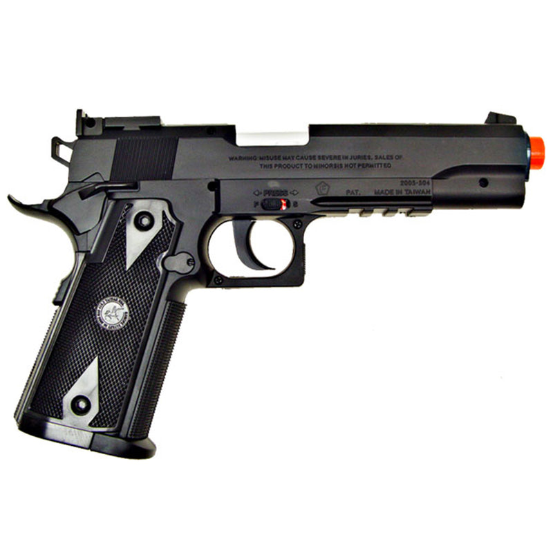 WIN GUN - Pack Réplique Pistolet Airsoft 1911 NOIR/CHROME + billes 0,25gr +  Co2 - Heritage Airsoft