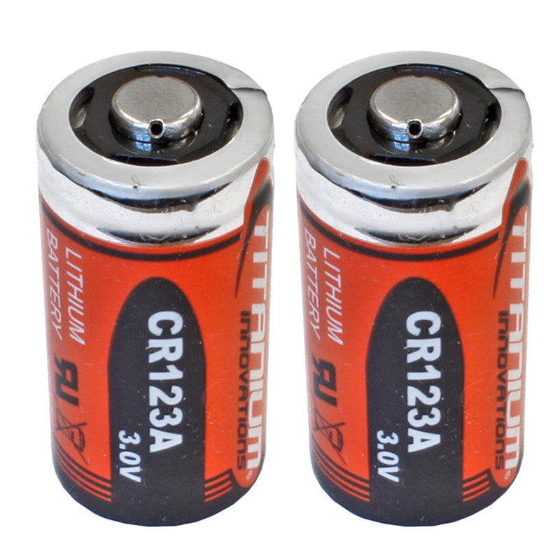 Titanium Innovations High Quality CR123A 3V Lithium Battery - 2 Pack