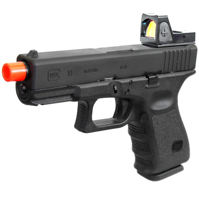 ANM CUSTOMS Elite Force GLOCK 19 Gen 3 GBB Airsoft Pistol w/ Micro Red Dot Sight