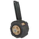 HFC 145rd  HD Drum Magazine for Gas Blowback M9 Airsoft Pistols - Black / Brown
