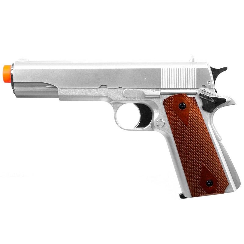 CYMA 1911 Tactical Chrome Metal Spring Airsoft Pistol ( Silver )