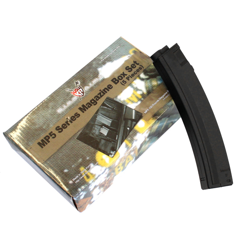 King Arms MK5 / MP5 100 Round Mid-Cap Airsoft Magazine - Pack of 5