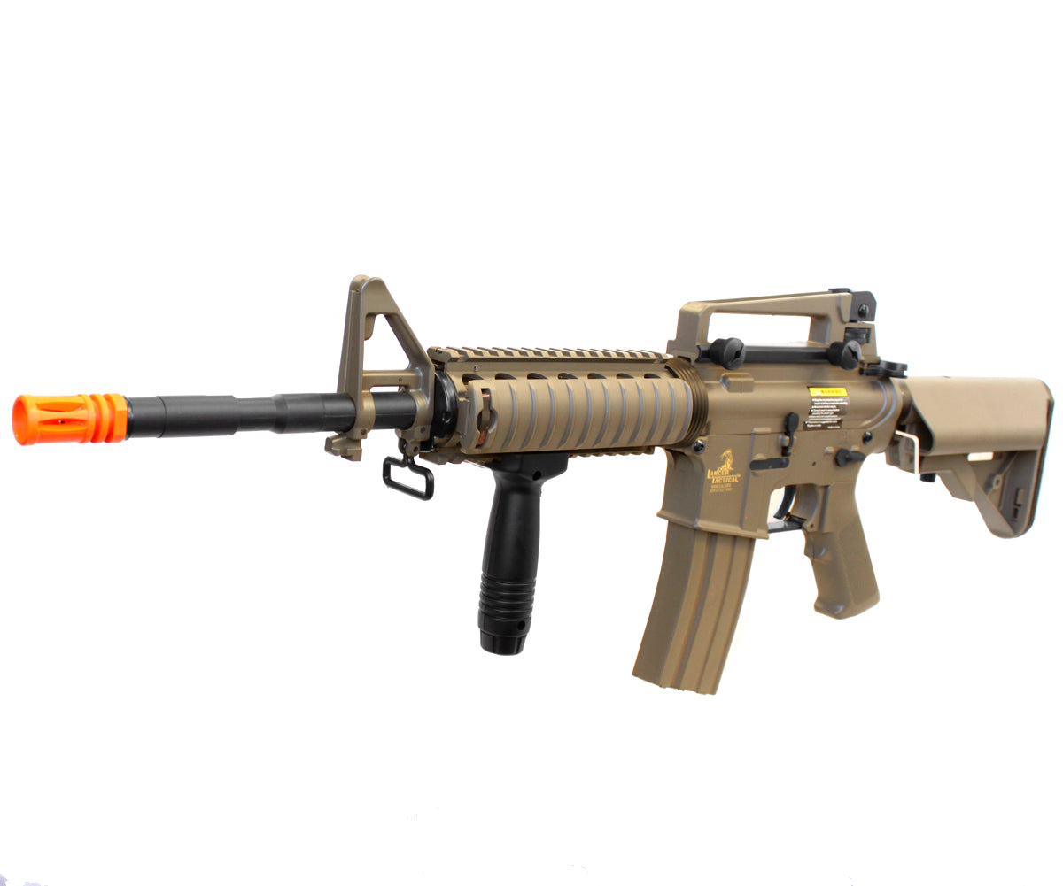 Lancer Tactical M4A1 RIS Airsoft Gun AEG Assault Rifle - Tan