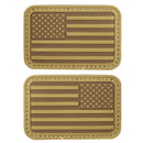 Lancer Tactical Rubber PVC US Flag Hook & Loop Patches Set