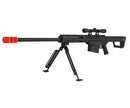 Lancer Tactical M82 Bolt Action Airsoft Sniper Rifle w/ Scope & Polymer Bipod - Black