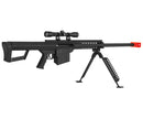 Lancer Tactical M82 Bolt Action Airsoft Sniper Rifle w/ Scope & Polymer Bipod - Black