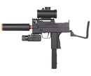 Double Eagle MAC 11 Tactical Spring Airsoft Gun w/ Flashlight, Laser & Sight