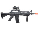 WELL MR733 M4 RIS Spring Airsoft Gun with Scope, Flashlight and Grip