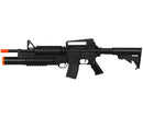 Double Eagle M4 RIS Airsoft Gun AEG w/ M203 Grenade Launcher Tri-Shot Shotgun