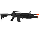 Double Eagle M4 RIS Airsoft Gun AEG w/ M203 Grenade Launcher Tri-Shot Shotgun