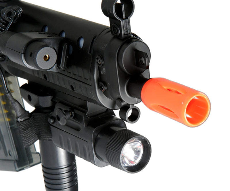 Double Eagle S552 Airsoft Gun AEG with Red Dot Sight, Laser & Flashlight
