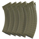 MAG 100 Round AK47 Mid-Cap Waffle Magazine - Set of 5 OD Green
