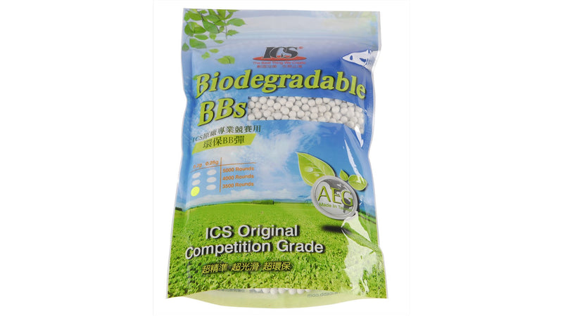 ICS Biodegradeable .20g 6mm Seamless BBs 3500 Rounds in Bag White