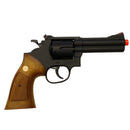 TSD 4 inch Airsoft Spring Powered Revolver - Black with Wood Grip