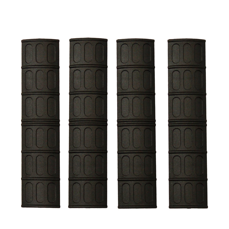 JBU Carapace Rubber RIS Rail Covers 4 Piece Set - Black