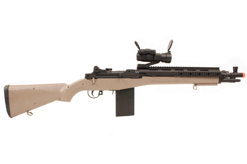 M14 Ris TSD M14 SOCOM RIS Airsoft Spring Sniper Rifle with Red Dot - Tan ...