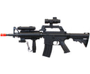 WELL MR744 M4 RIS Spring Airsoft Gun with Scope, PEQ Box, Laser & Grip