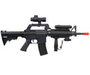 WELL MR744 M4 RIS Spring Airsoft Gun with Scope, PEQ Box, Laser & Grip