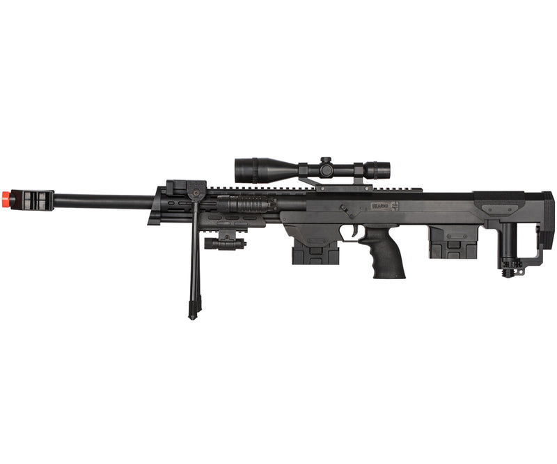 UKARMS P1050 Spring Airsoft Sniper w/ Scope, Flashlight, Laser & Pistol
