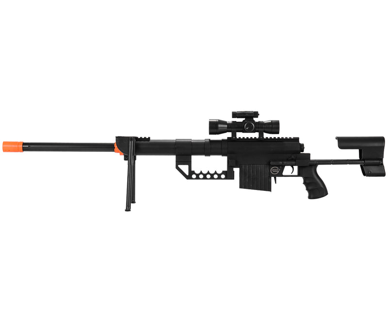 UKARMS P1200 M200 Bolt Action Airsoft Sniper Rifle w/ Scope, Bipod & Laser