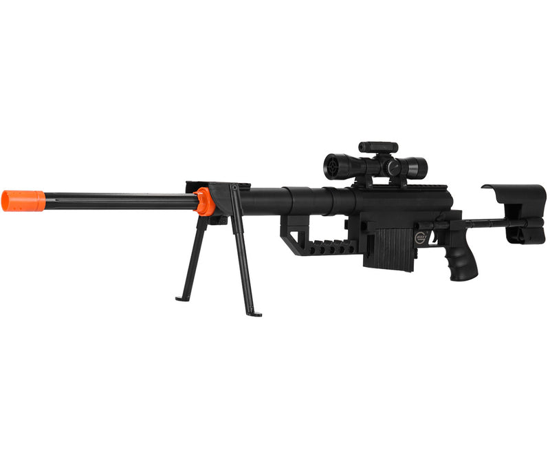 UKARMS P1200 M200 Bolt Action Airsoft Sniper Rifle w/ Scope, Bipod & Laser