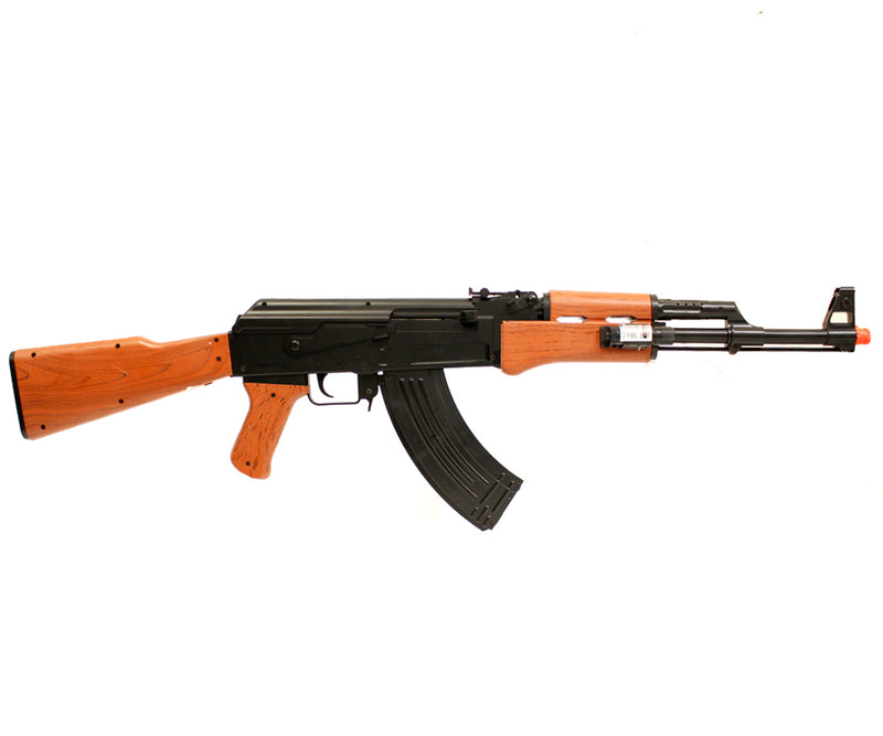 UKARMS AK47 Spring Powered Airsoft Gun with Flashlight and Laser