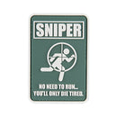 G-FORCE No Running Sniper Hook & Loop Tactical PVC Morale Patch