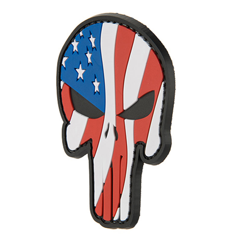 G-FORCE US Flag Punisher Skull Hook & Loop PVC Morale Patch