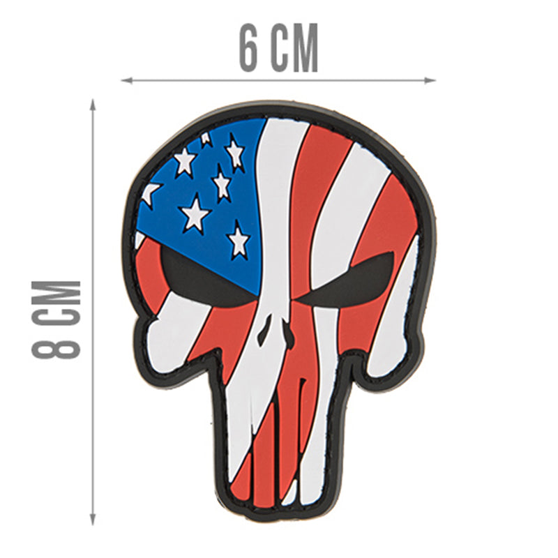 G-FORCE US Flag Punisher Skull Hook & Loop PVC Morale Patch