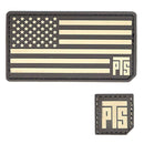PTS American Flag w/ PTS Logo Tab Tactical Hook & Loop PVC Patch Set
