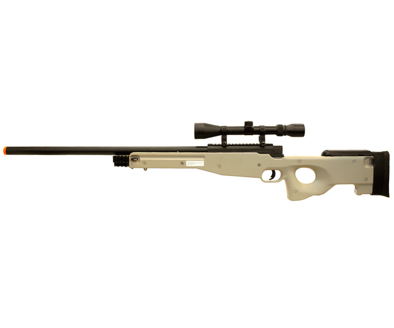 TSD L96 AWP Sniper Rifle Bolt Action Airsoft Gun Tan with Scope