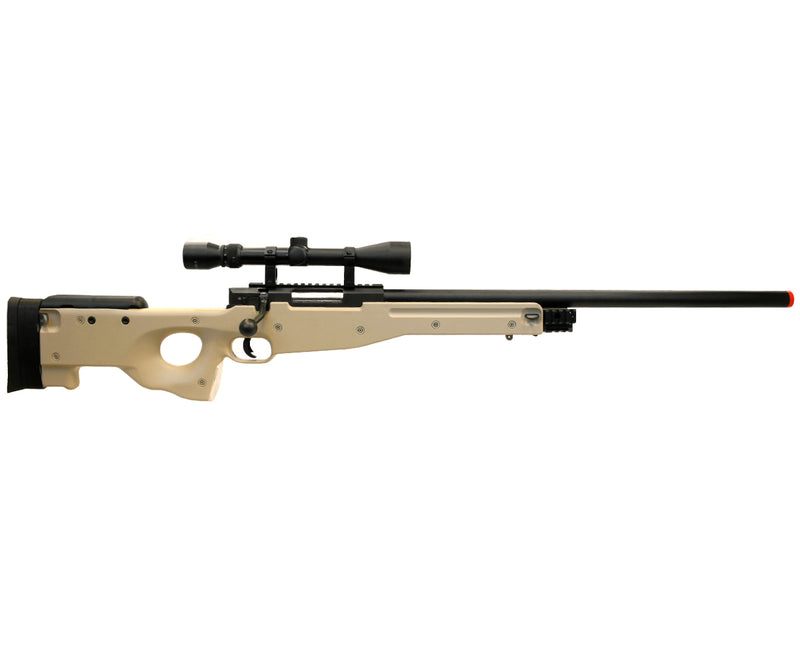 TSD L96 AWP Sniper Rifle Bolt Action Airsoft Gun Tan with Scope