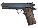 TSD M1911 Tactical Airsoft Spring Pistol - Black with Wood Grips