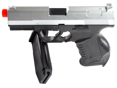 HFC P99 Pistol Spring Airsoft Gun Plastic Two Tone Silver and Black