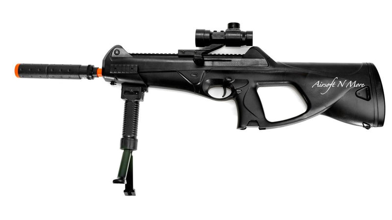 JLS SM6 Spring Power Airsoft Gun AUG Sniper Rifle with Red Dot Sight Bi-pod Silencer