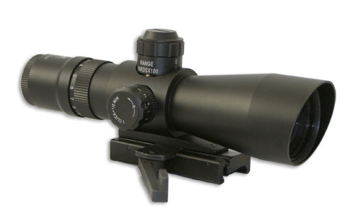 NcSTAR 3-9x42 Illuminated Red and Green Rangefinder Scope with QD Weaver Mount