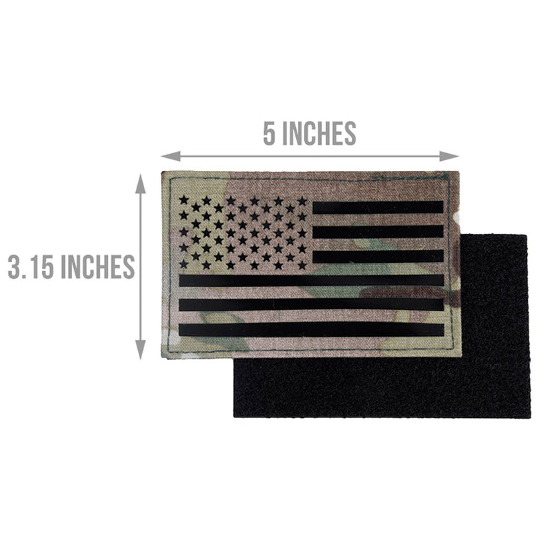 TMC IR US Flag Embroidered Hook & Loop Airsoft Morale Patch