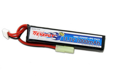 Tenergy 11.1v 1000mAH 20C Buffer Tube Stick Type LIPO Battery