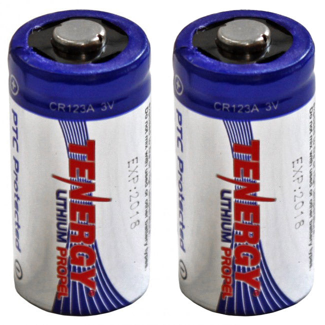 Tenergy High Performance CR123A 3V Lithium Battery - 2 Pack