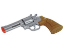 TSD 4 inch Airsoft Spring Powered Revolver - Silver with Wood Grip