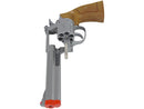 TSD 6 inch Airsoft Spring Powered Revolver - Silver with Wood Grip