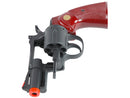 TSD 2.5 inch Airsoft Spring Powered Revolver - Black with Wood Grip