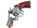 TSD 2.5 inch Airsoft Spring Powered Revolver - Silver with Wood Grip