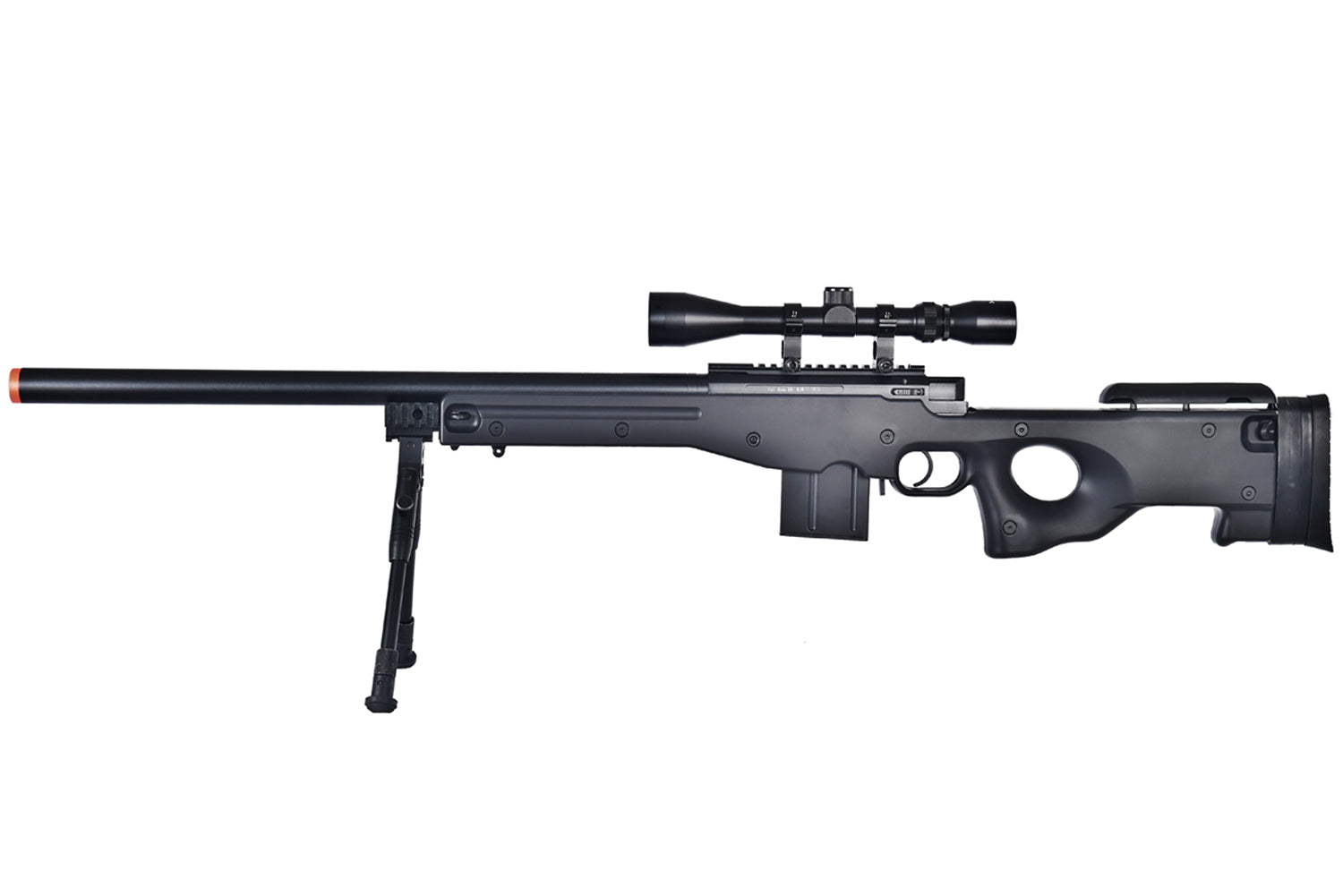 WELL L96 AWP Bolt Action Airsoft Sniper Rifle w/ Scope & Bipod - Black ...
